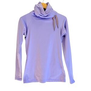 NIKE PRO Lavender Soft Purple Pullover Funnel Neck Top Yoga Gym Run | MEDIUM